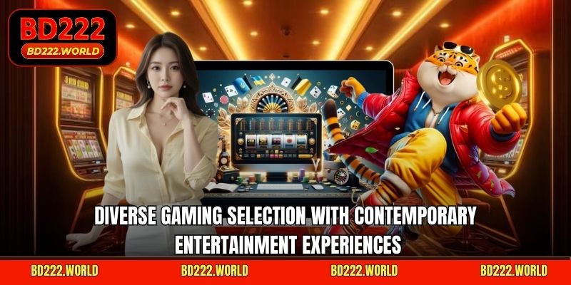 Diverse gaming selection with contemporary entertainment experiences