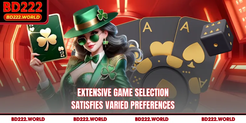 Extensive game selection satisfies varied preferences