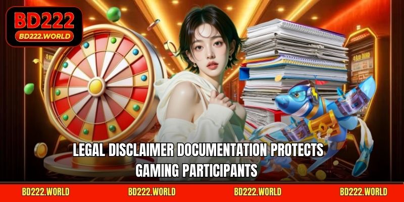 Legal disclaimer documentation protects gaming participants  