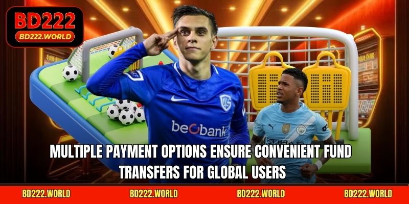 Multiple payment options ensure convenient fund transfers for global users
