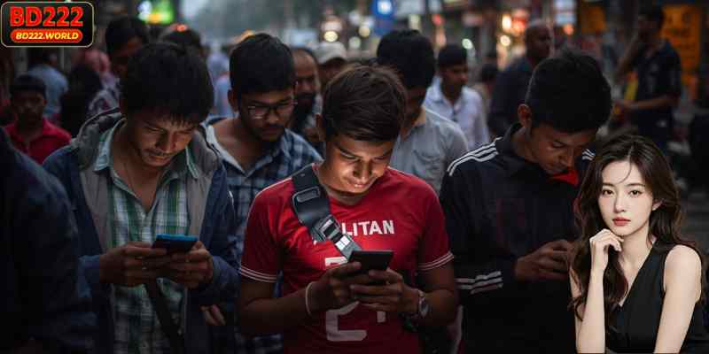                    Players using mobile devices to bet online in Bangladesh