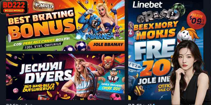  Linebet promotional banners showing bonuses and offers